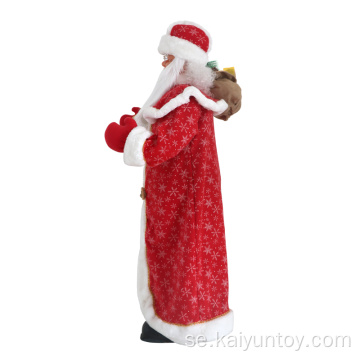 Festlig festdekoration livstorlek polyester stående jultomten